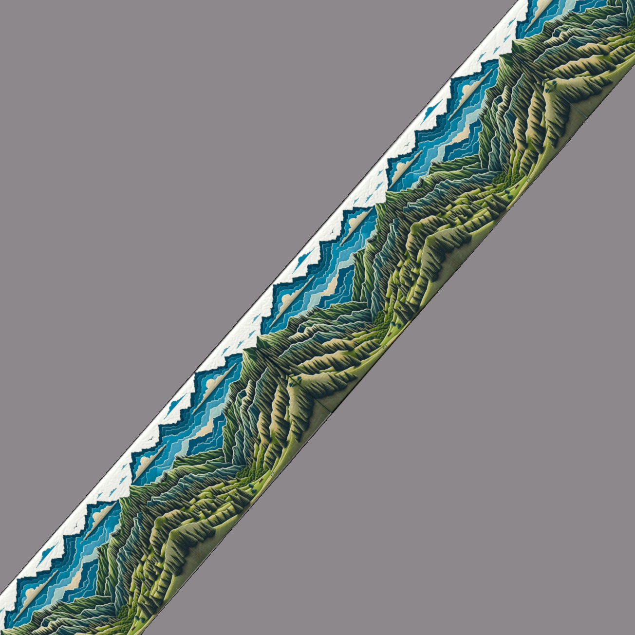 BioThane imprimé - Montagnes Graphiques Dégradées