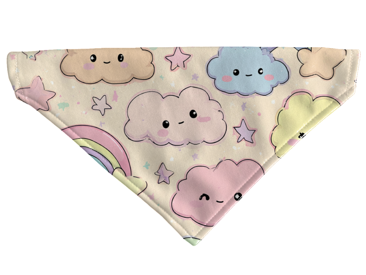 Bandana pour chien kawaii – 4 tailles (S, M, L, XL) – Collier inclus et compatible BioThane
