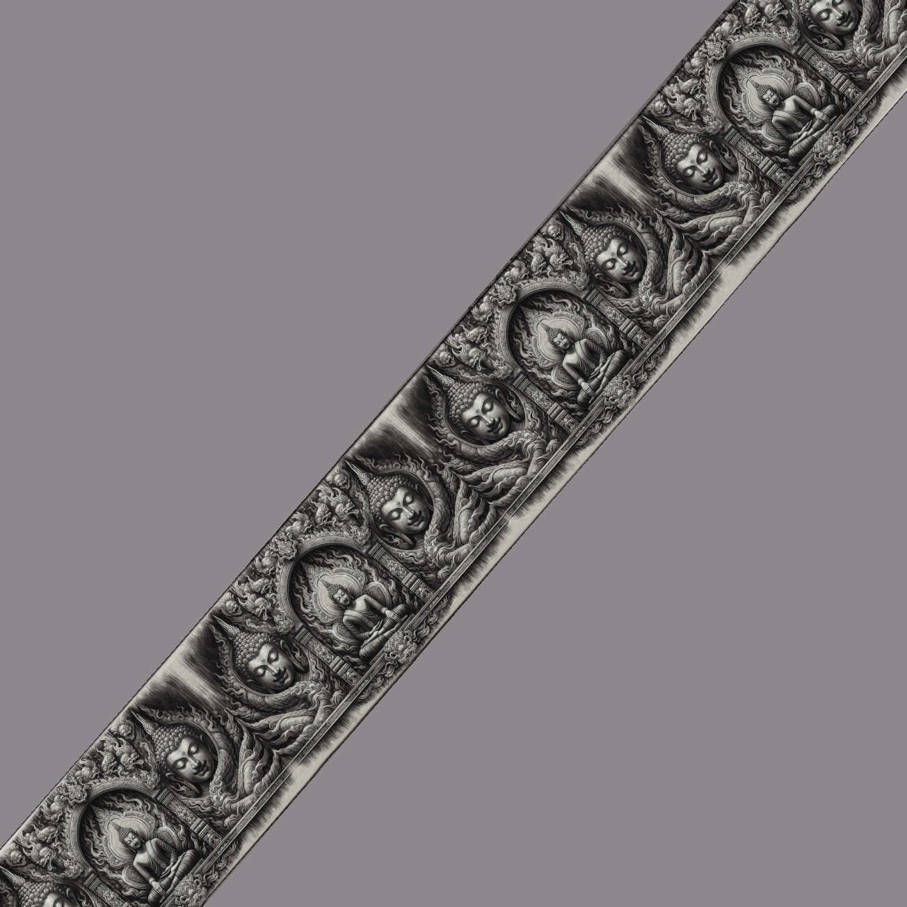 Motif BioThane® - Frise Bouddhiste Sculptée