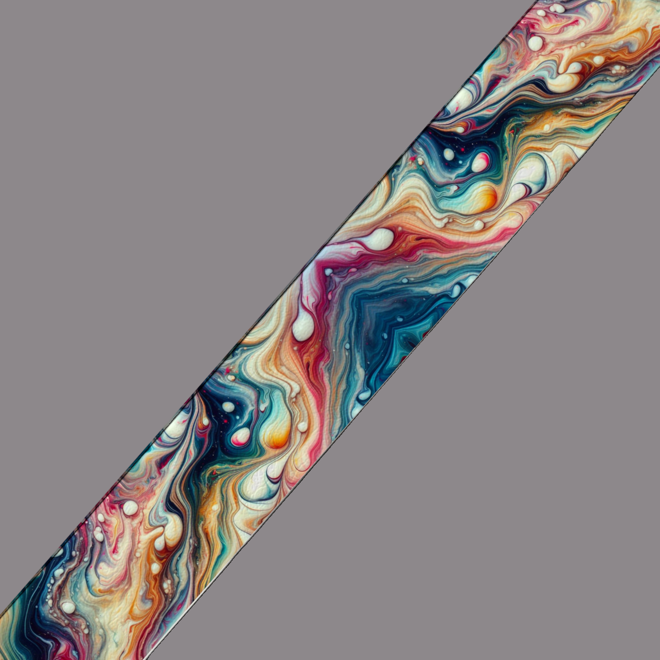 Sangle en BioThane® Imprimée – Motif Marbré Multicolore