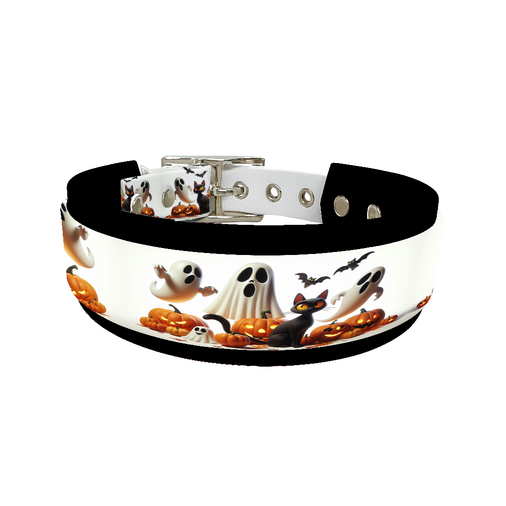 Collier double large pour chien en BioThane® imprimé – Collection Halloween– 38/25 mm