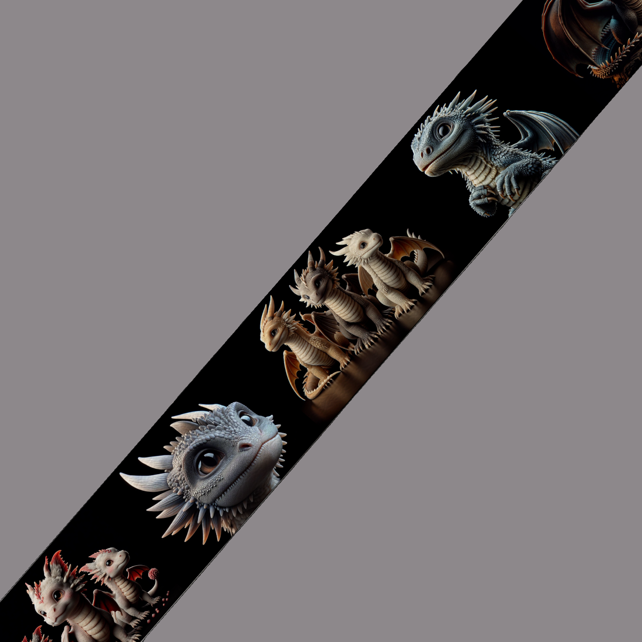 BioThane® imprimé - Motif "Bébés Dragons Mignons"