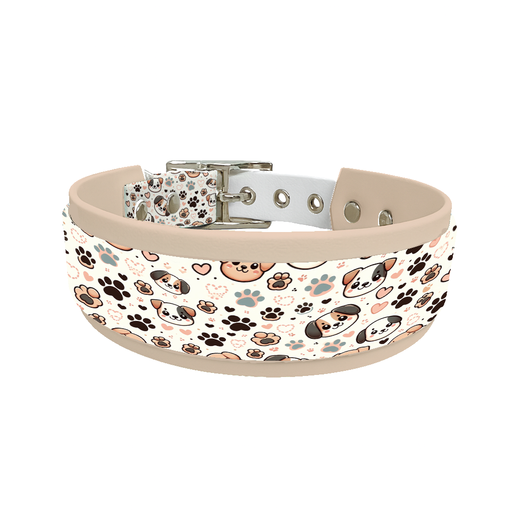 Collier double large pour chien en BioThane® imprimé – Collection chiens– 38/25 mm