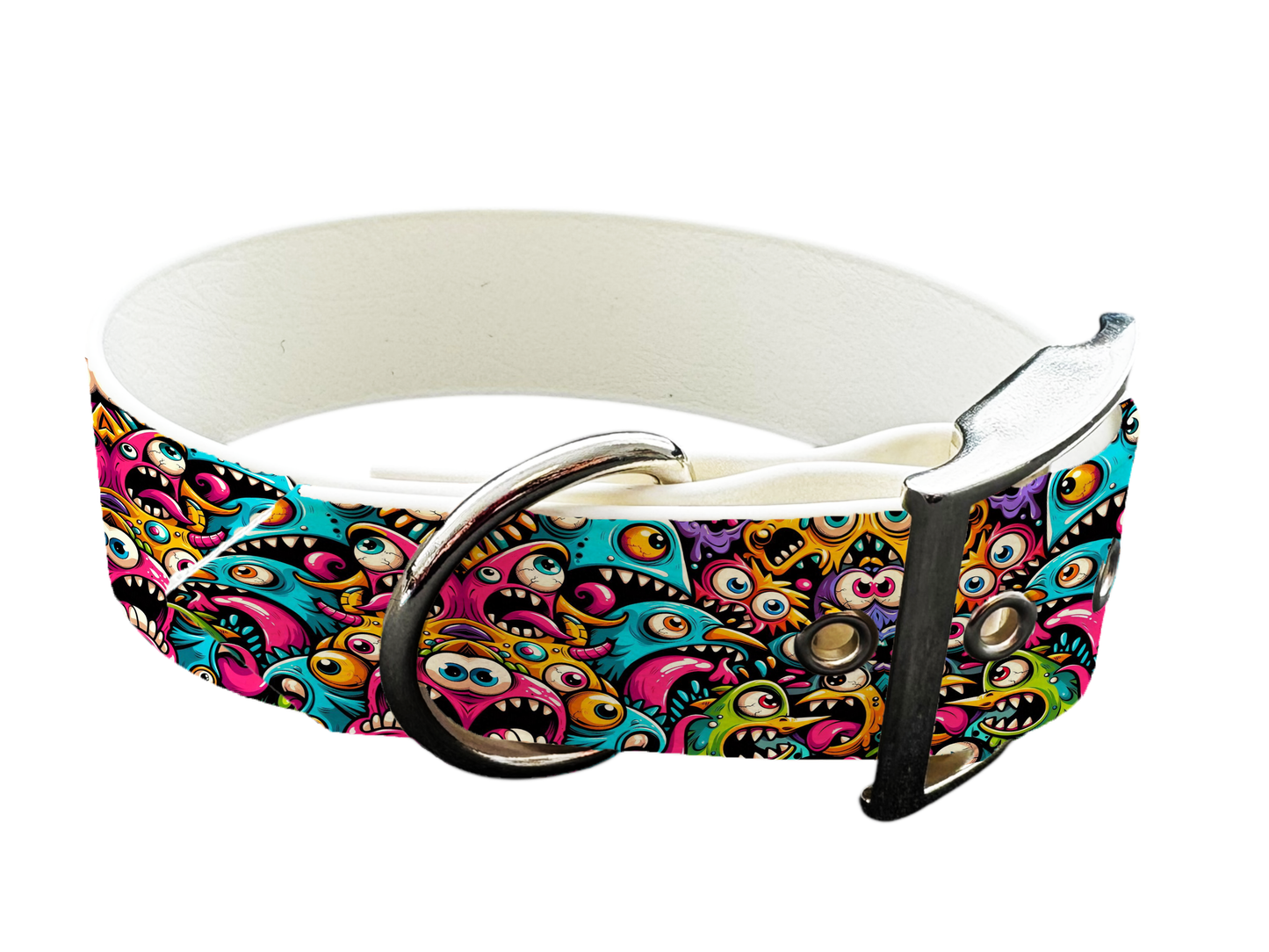 Collier large pour chien en BioThane® imprimé – Collection monstres et créatures imaginaires– 25mm