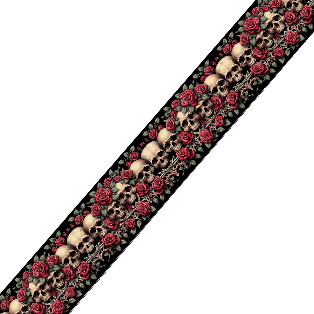 Collier double large pour chien en BioThane® imprimé – Collection tête de mort– 25/19 mm