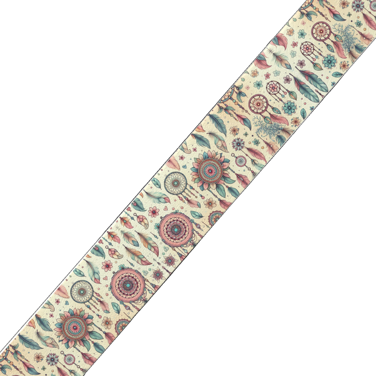 Collier double large pour chien en BioThane® imprimé – Collection Tribal – 25/19 mm