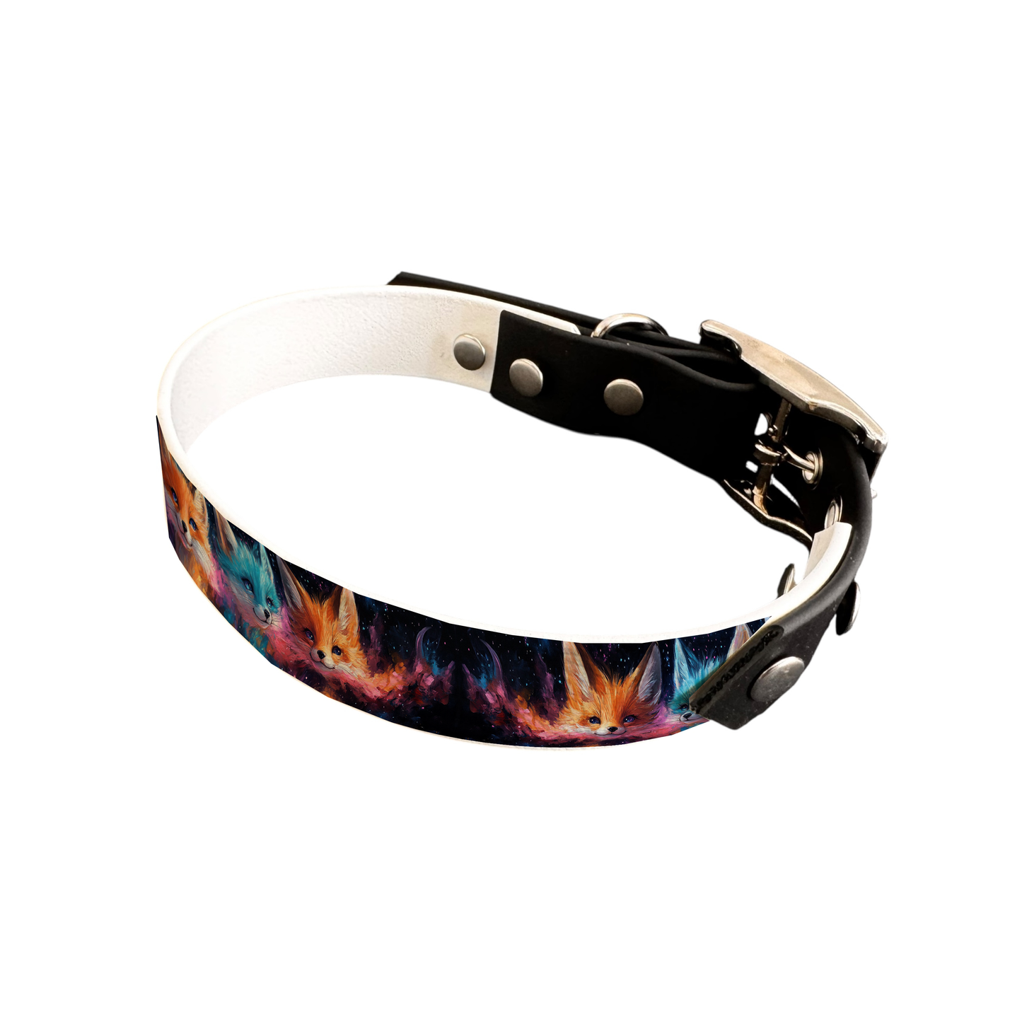 Collier bicolore large pour chien en BioThane® imprimé – Collection animaux sauvages– 25 mm