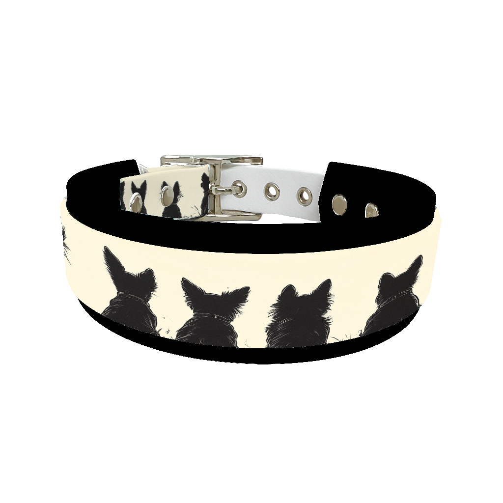 Collier double large pour chien en BioThane® imprimé – Collection chiens– 38/25 mm