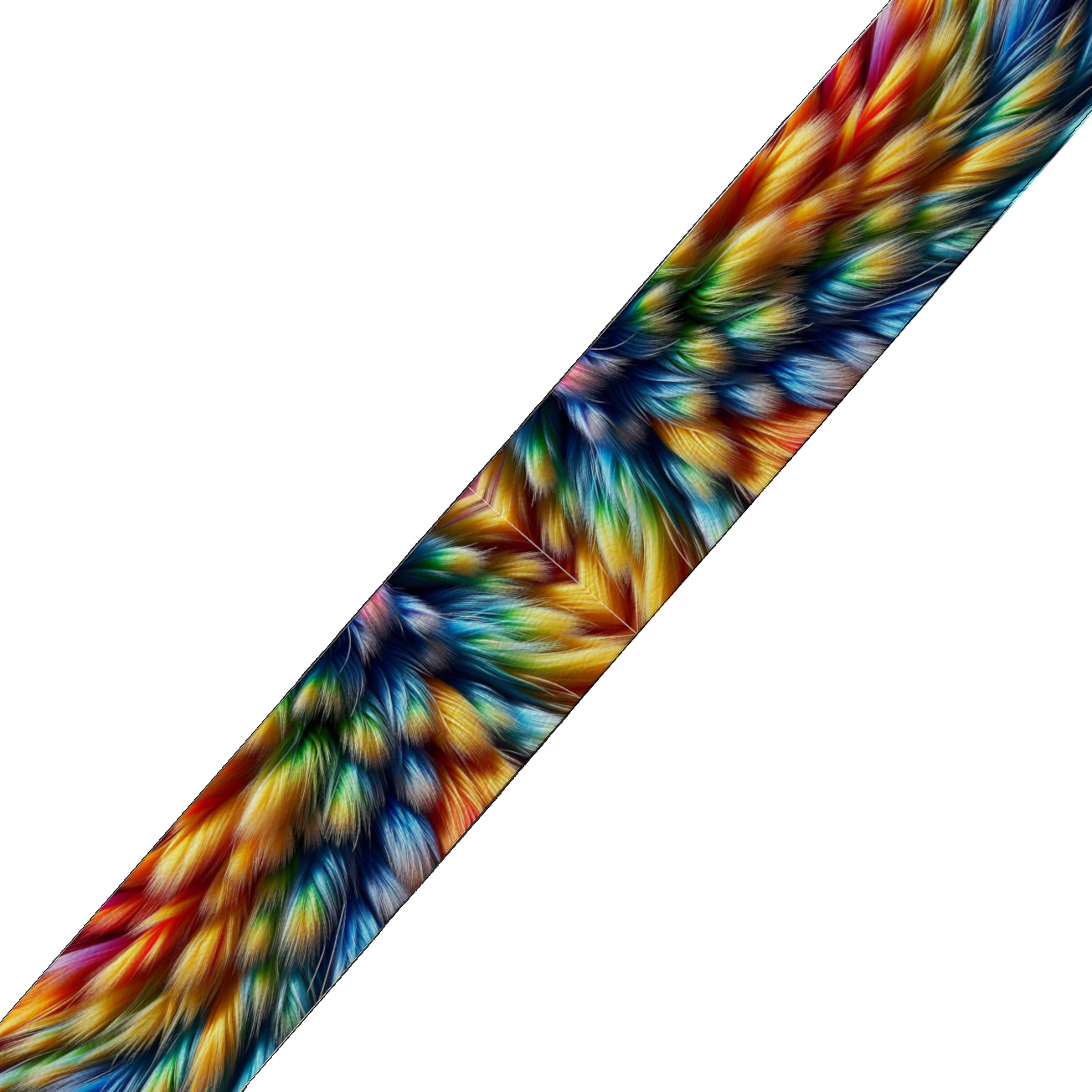 Sangle en BioThane imprimée - Motif fourrure multicolore