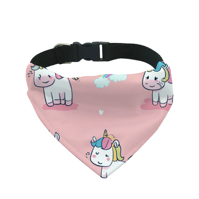 Bandana pour chien kawaii – 4 tailles (S, M, L, XL) – Collier inclus et compatible BioThane
