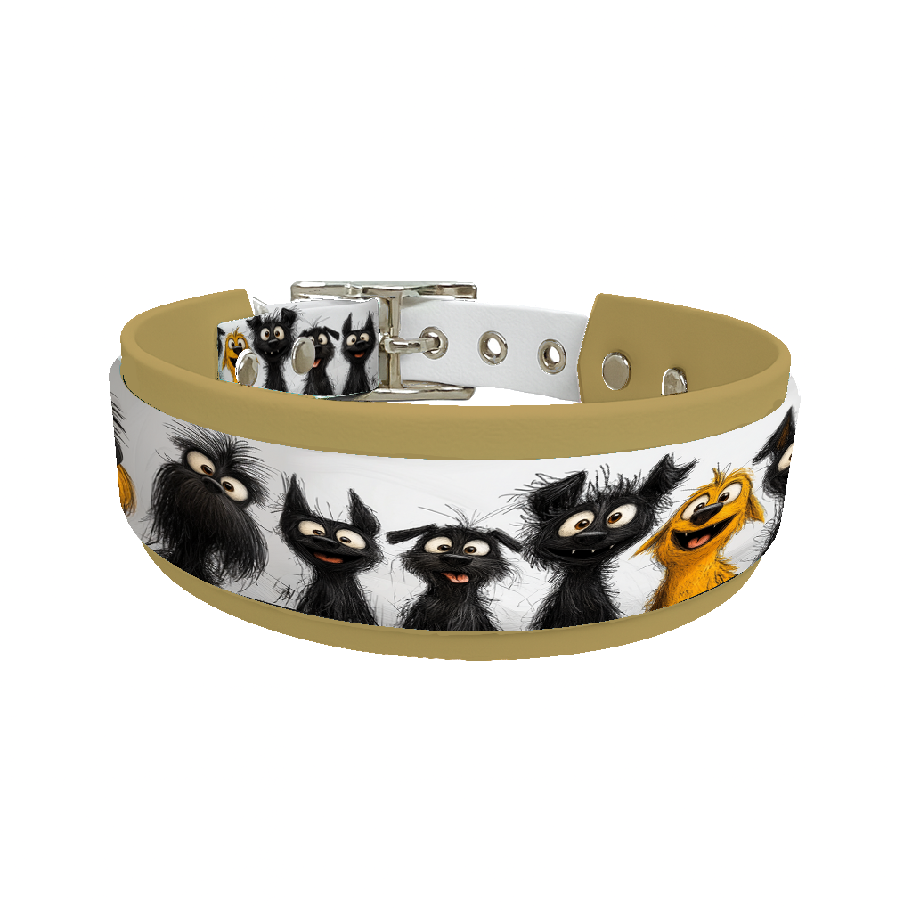 Collier double large pour chien en BioThane® imprimé – Collection chiens– 38/25 mm