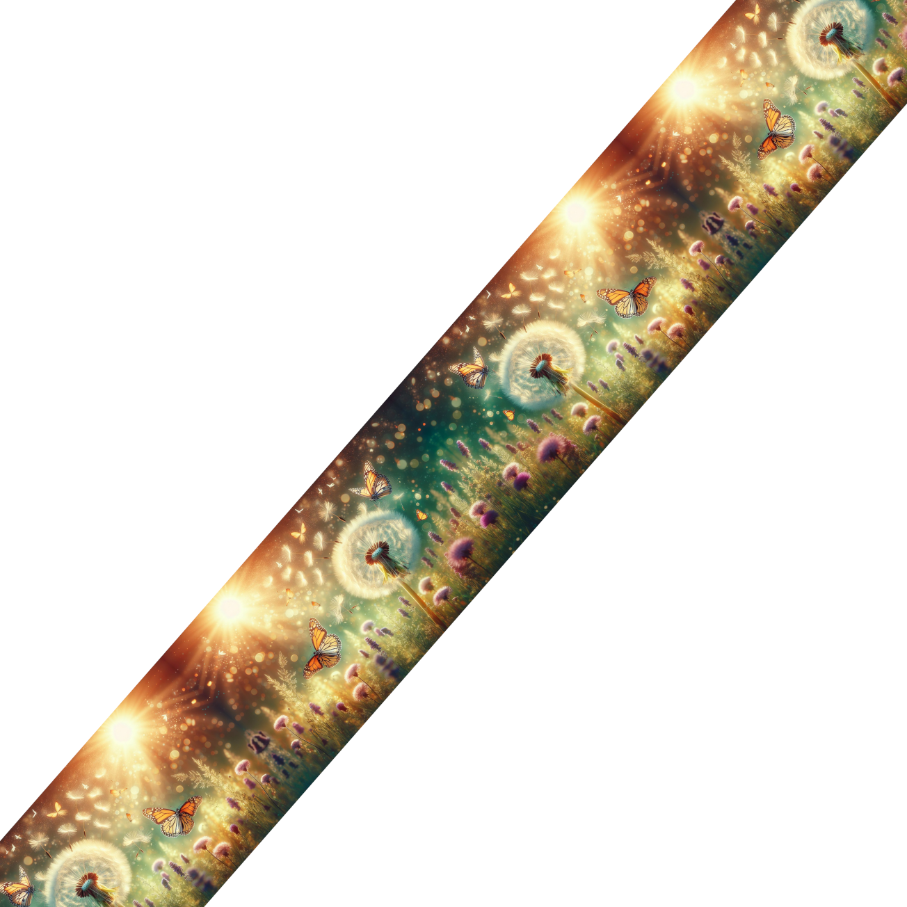 Collier double large pour chien en BioThane® imprimé – Collection plantes et fleurs – 25/19 mm