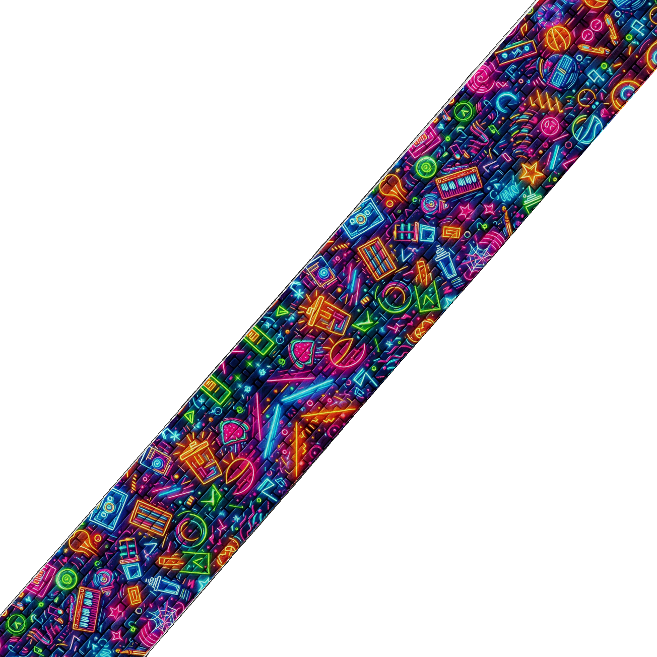 Collier bicolore large pour chien en BioThane® imprimé – Collection pop art– 38/25 mm