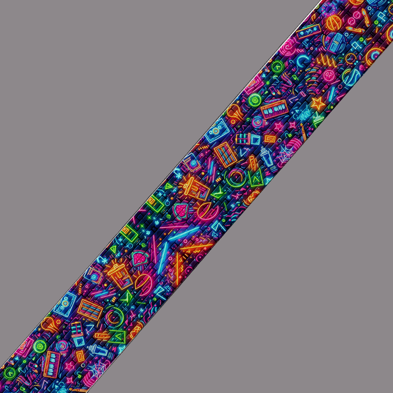 BioThane imprimé - Motif Néon Fun 80's