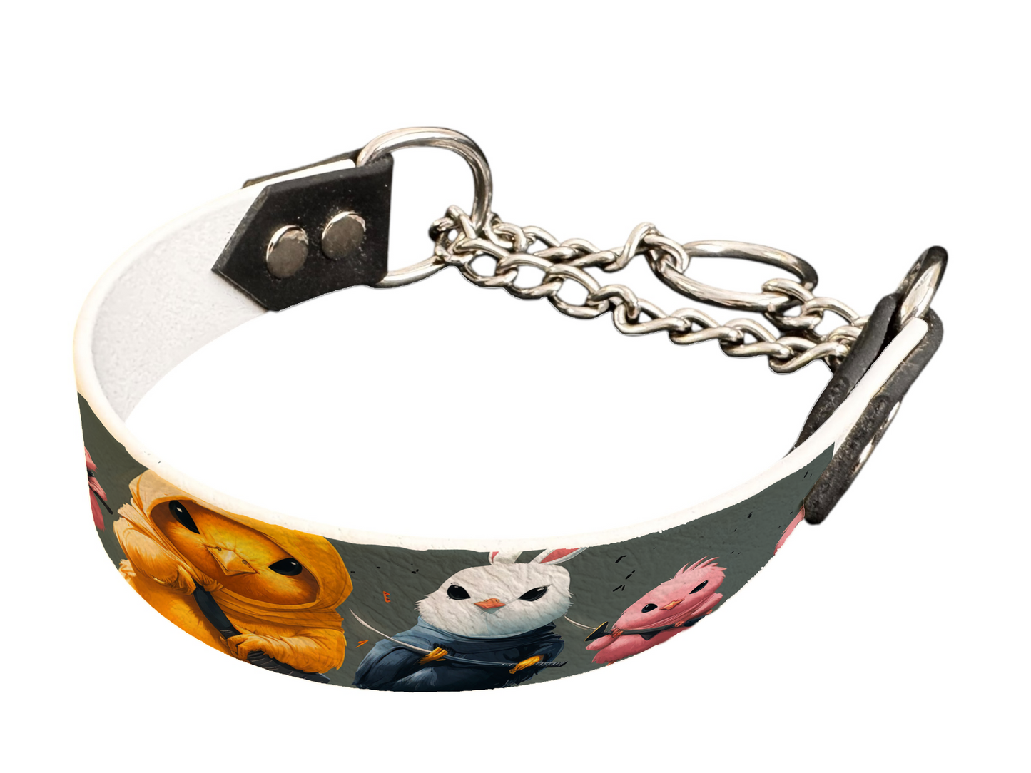 Martingale pour chien en BioThane® imprimé – Collection animaux pop/kawaii – 25mm