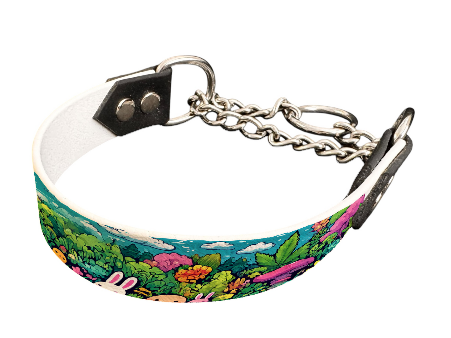 Martingale pour chien en BioThane® imprimé – Collection forêt enchantée – 25mm