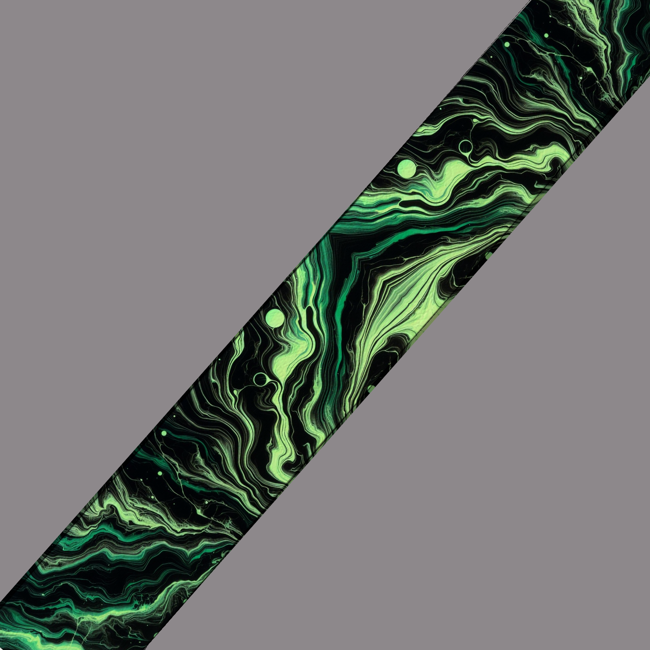 Sangle BioThane® Marbrée Vert Nébuleux – Impression UV