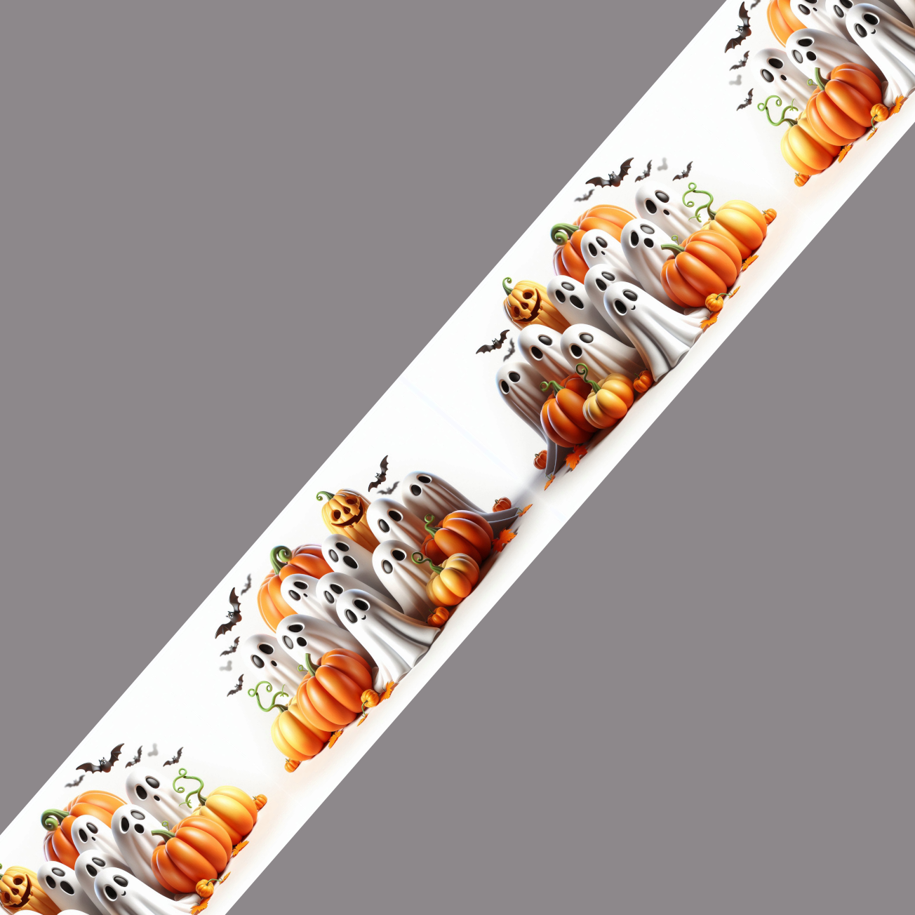 Motif Halloween - Fantômes et Citrouilles (BioThane imprimé)