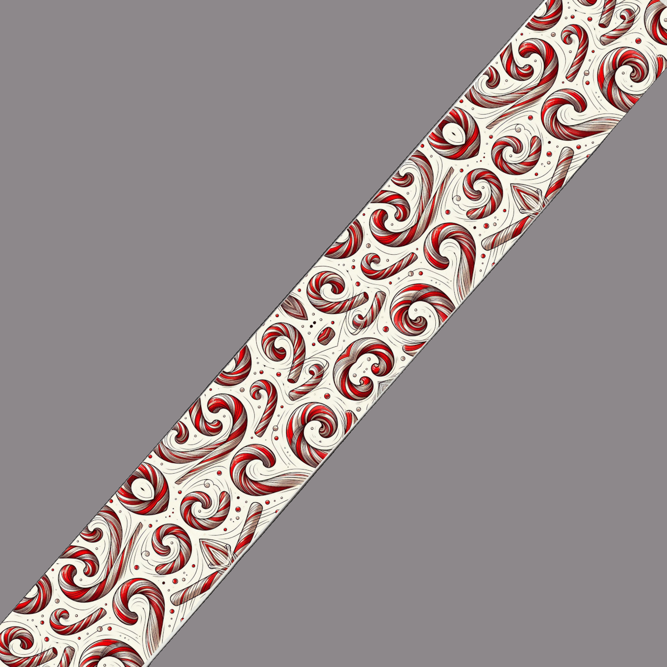 BioThane imprimé – Volutes Sucre d'Orge (édition Noël)