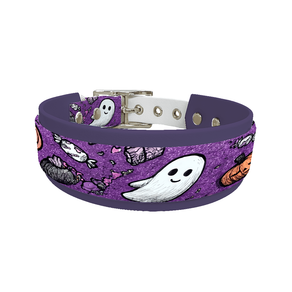 Collier double large pour chien en BioThane® imprimé – Collection Halloween– 38/25 mm