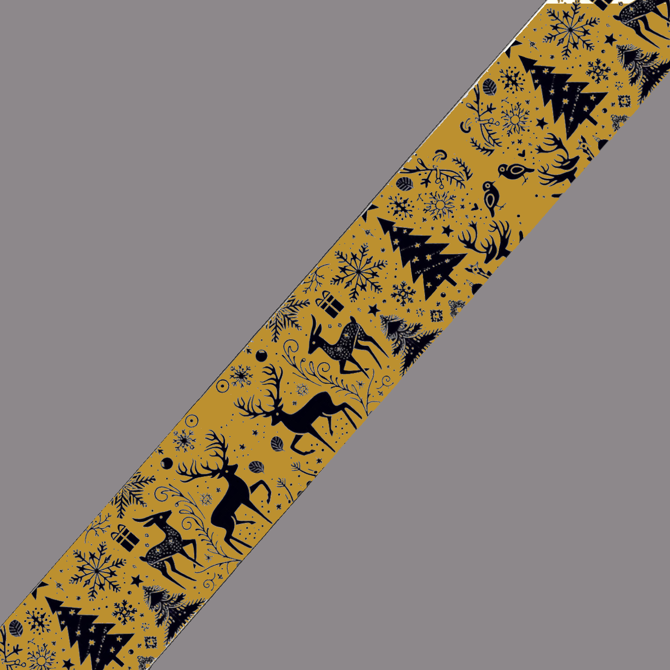 Motif Noël Scandi - BioThane imprimé Gold