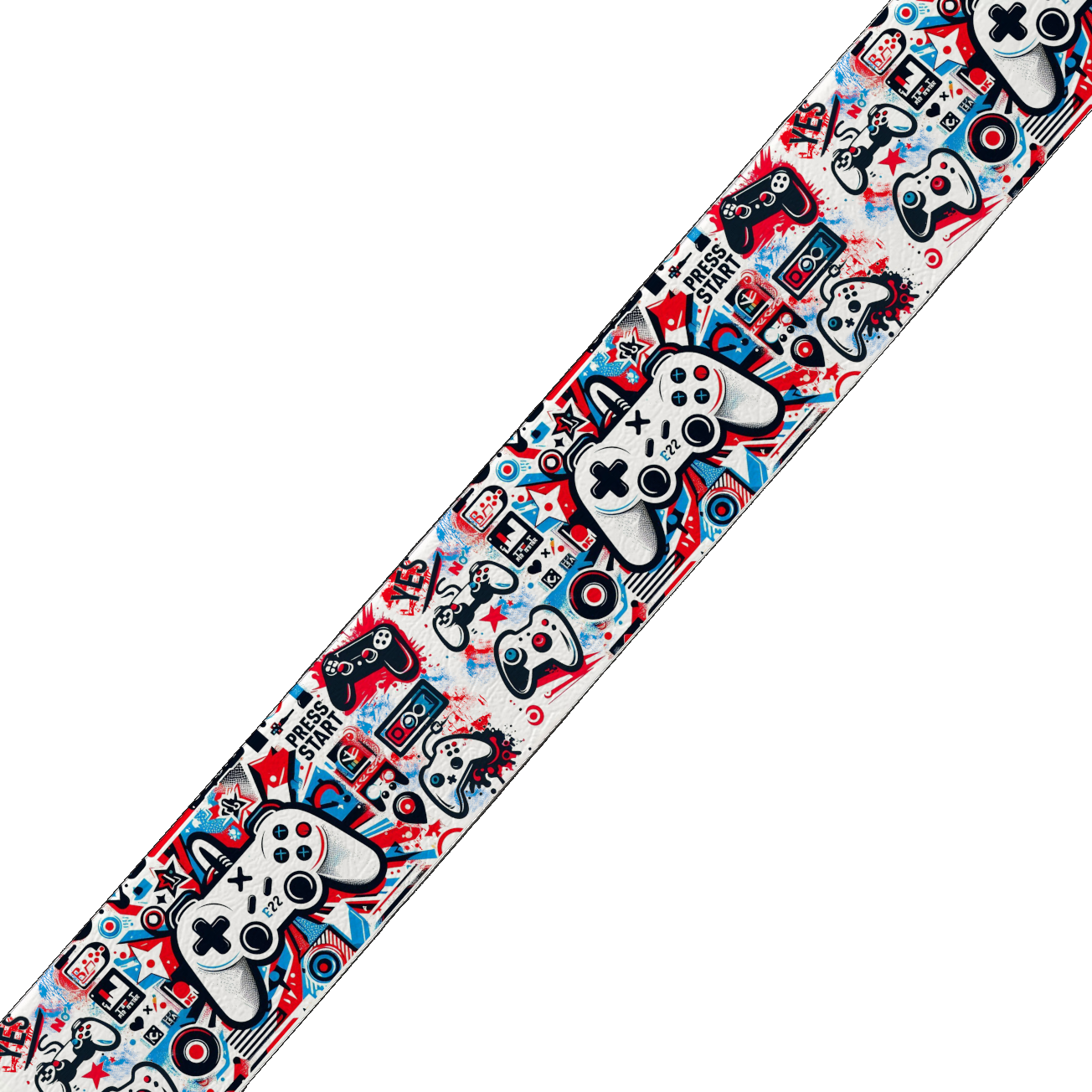 Collier bicolore large pour chien en BioThane® imprimé – Collection pop art– 38/25 mm