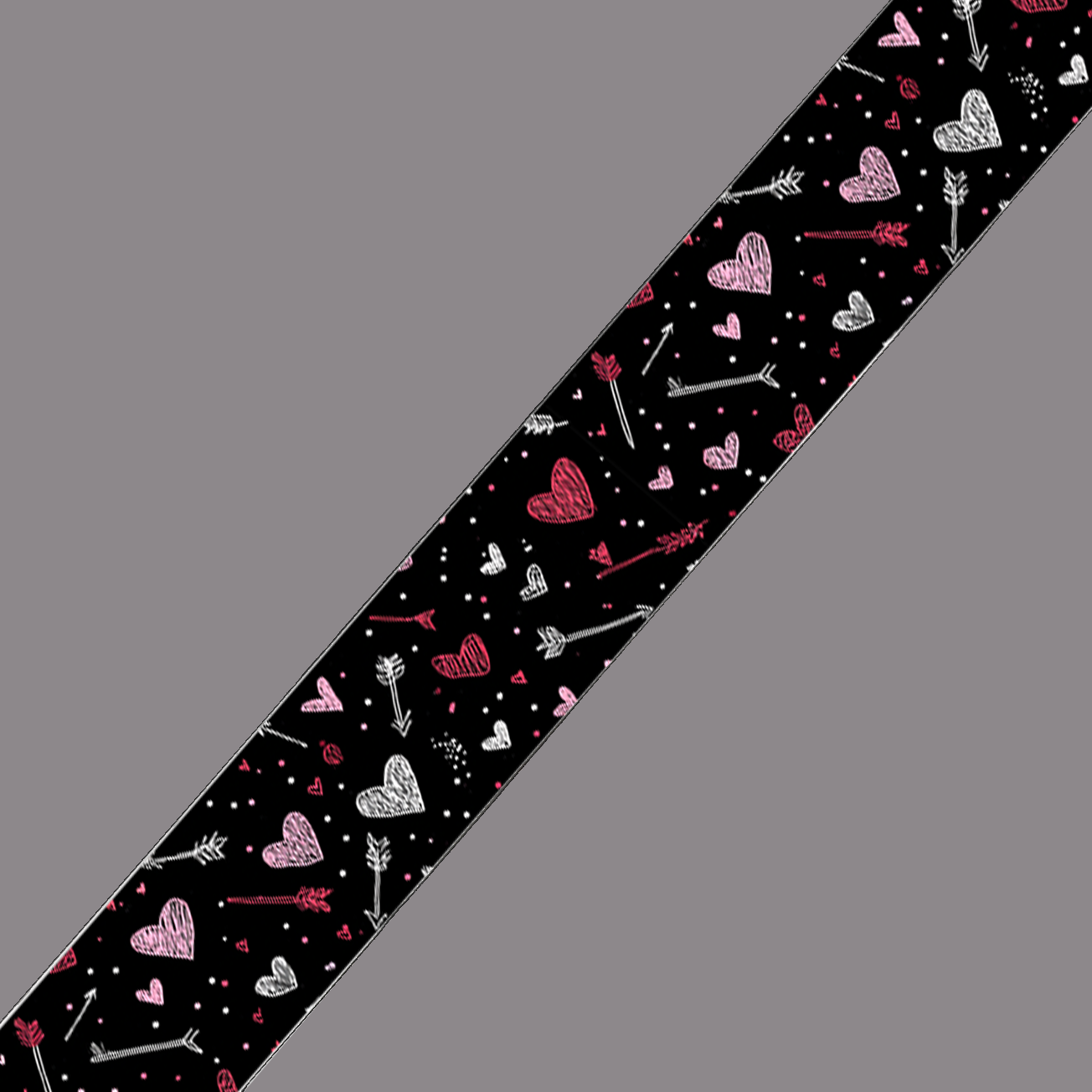 BioThane imprimé – Motif Cœurs & Flèches Saint-Valentin