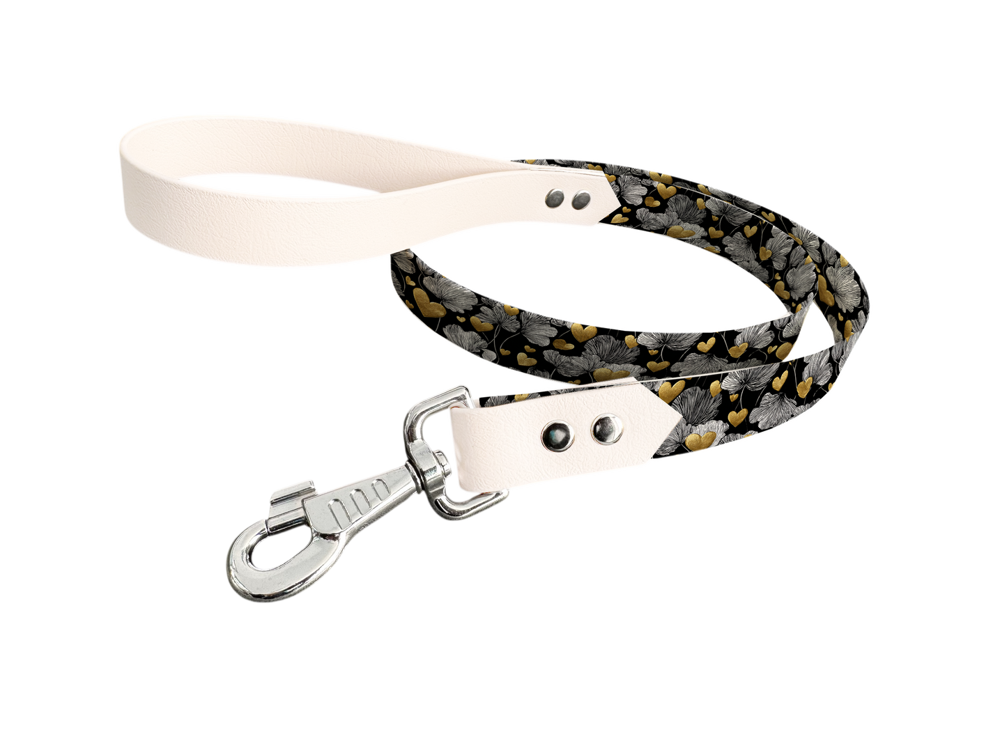Laisse bicolore en BioThane® avec longe imprimée – Collection Saint Valentin- Coloris au choix