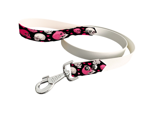 Laisse bicolore en BioThane® avec poignée imprimée – Collection Saint Valentin- Coloris au choix