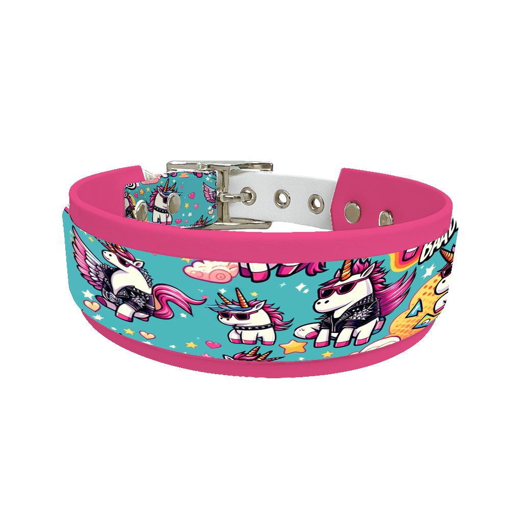 Collier double large pour chien en BioThane® imprimé – Collection monstres et créatures imaginaires– 38/25 mm