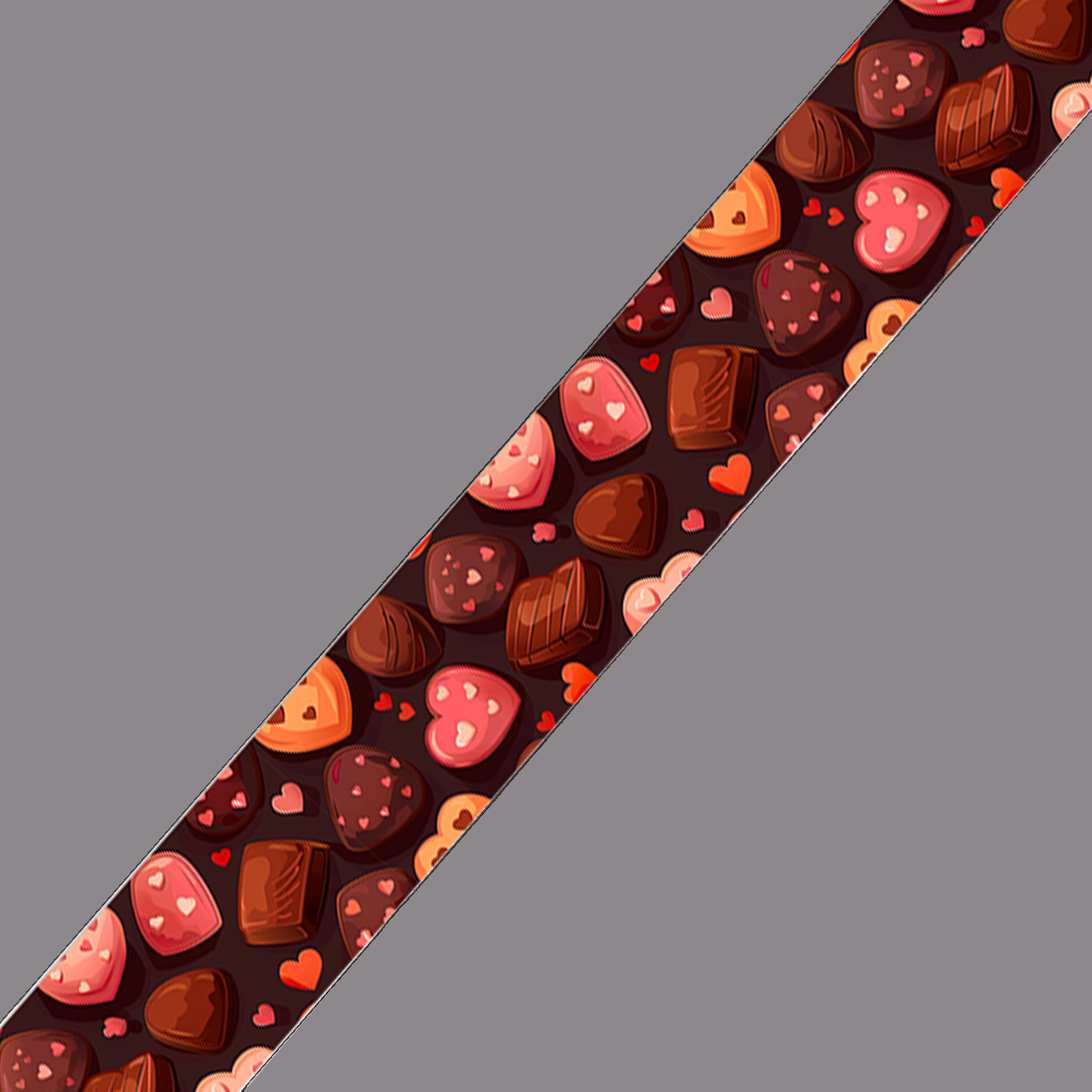 BioThane imprimé – Chocolats & cœurs gourmands