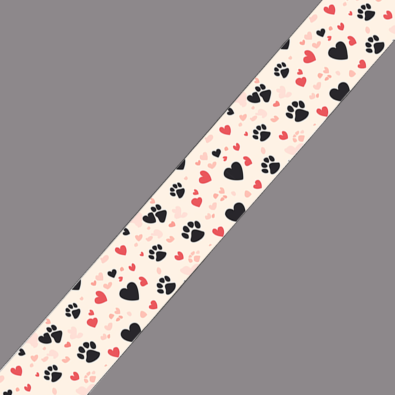 BioThane imprimé – Pattes & cœurs