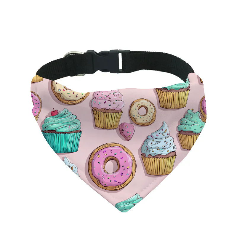Bandana pour chien kawaii – 4 tailles (S, M, L, XL) – Collier inclus et compatible BioThane
