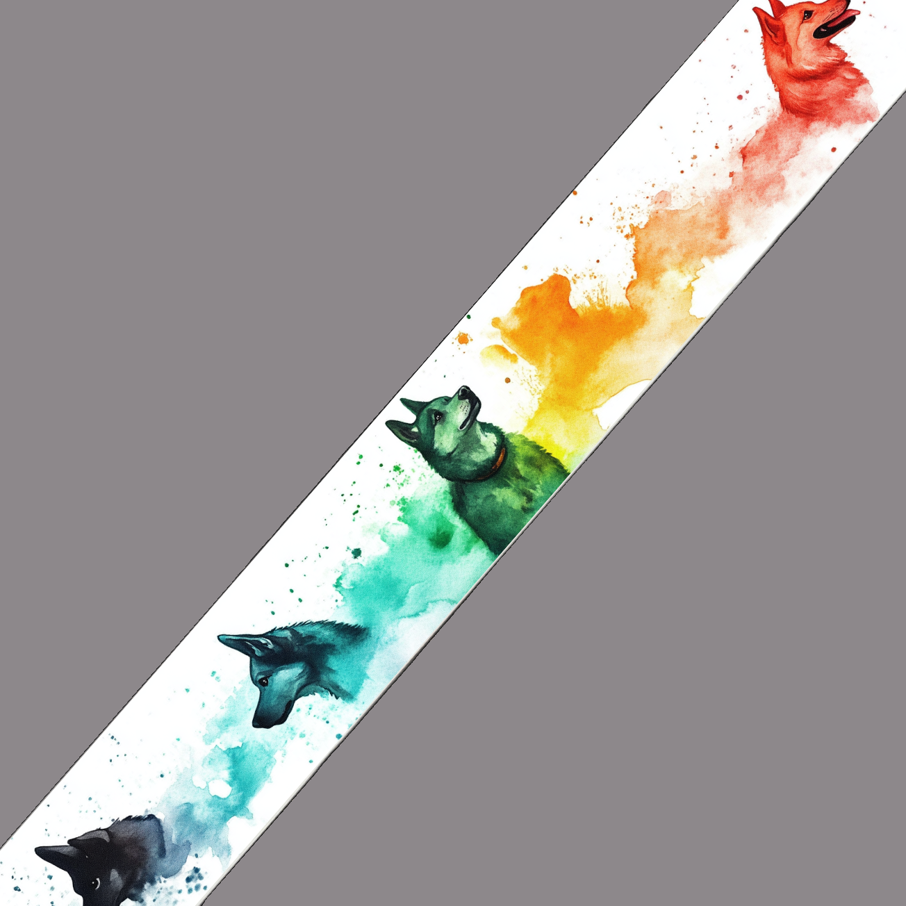 BioThane imprimé – Chiens aquarelle arc-en-ciel