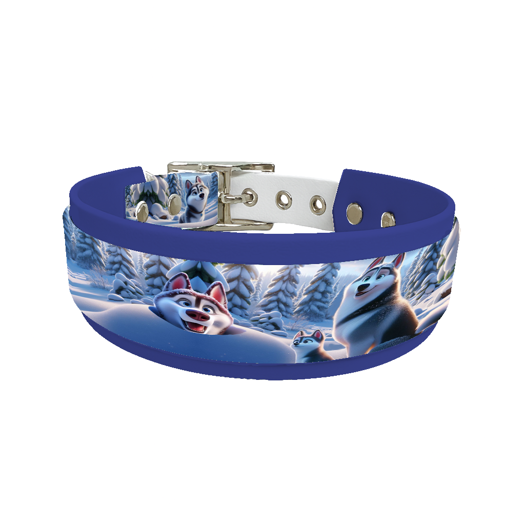 Collier double large pour chien en BioThane® imprimé – Collection chiens– 38/25 mm