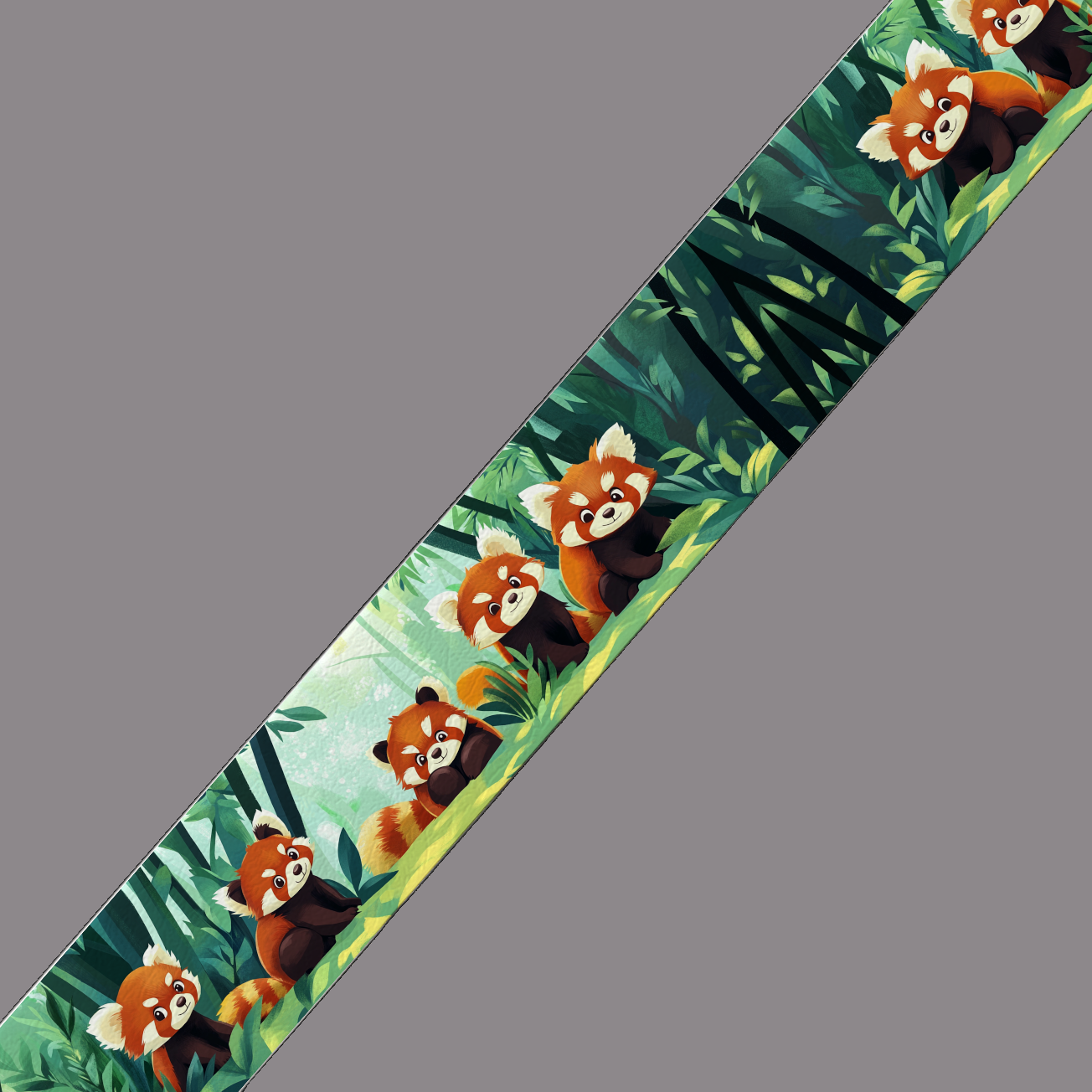 BioThane® imprimé - Pandas roux mignons dans la jungle