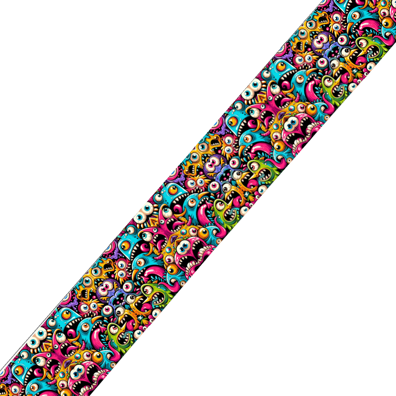 Collier large pour chien en BioThane® imprimé – Collection monstres et créatures imaginaires– 25mm