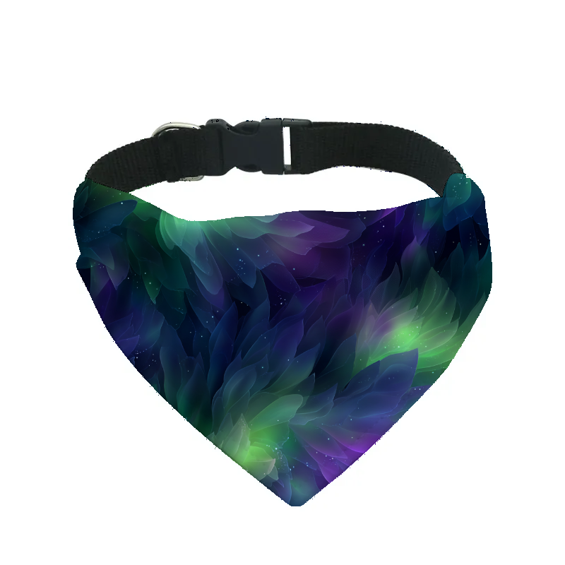Bandana pour chien Galaxie – 4 tailles (S, M, L, XL) – Collier inclus & compatible BioThane
