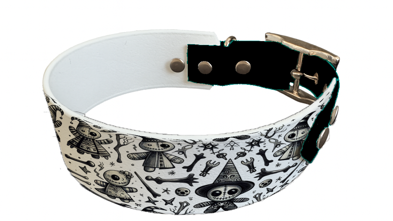 Collier bicolore large pour chien en BioThane® imprimé – Collection Halloween– 38/25 mm