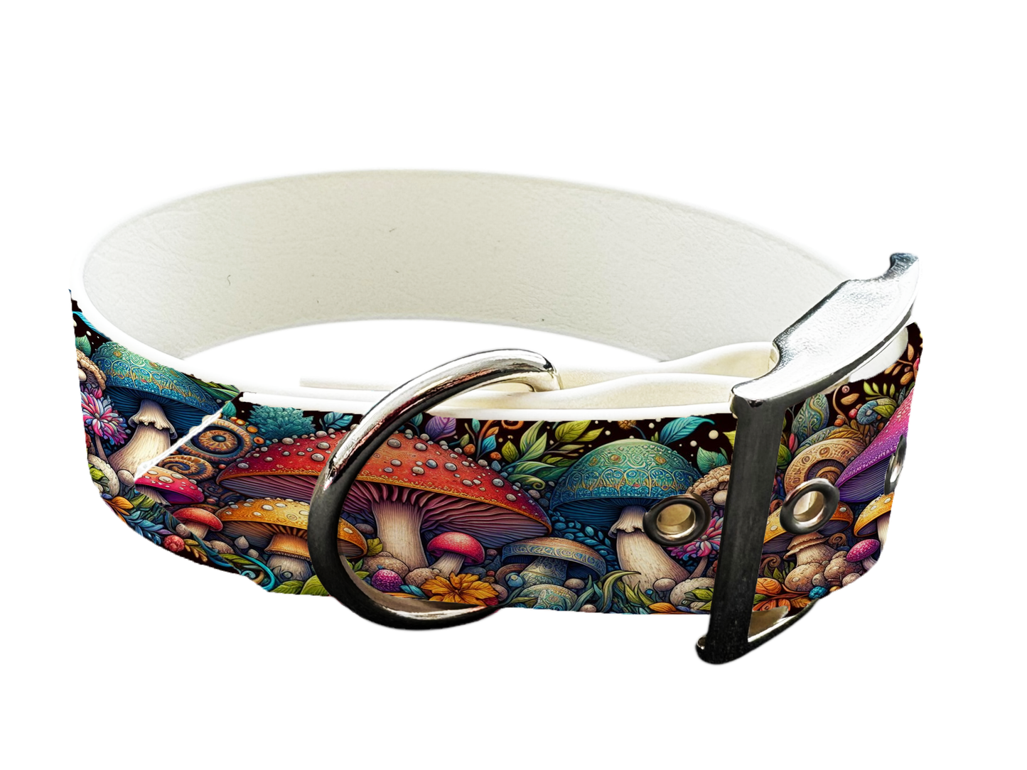 Collier large pour chien en BioThane® imprimé – Collection forêt enchantée – 25mm