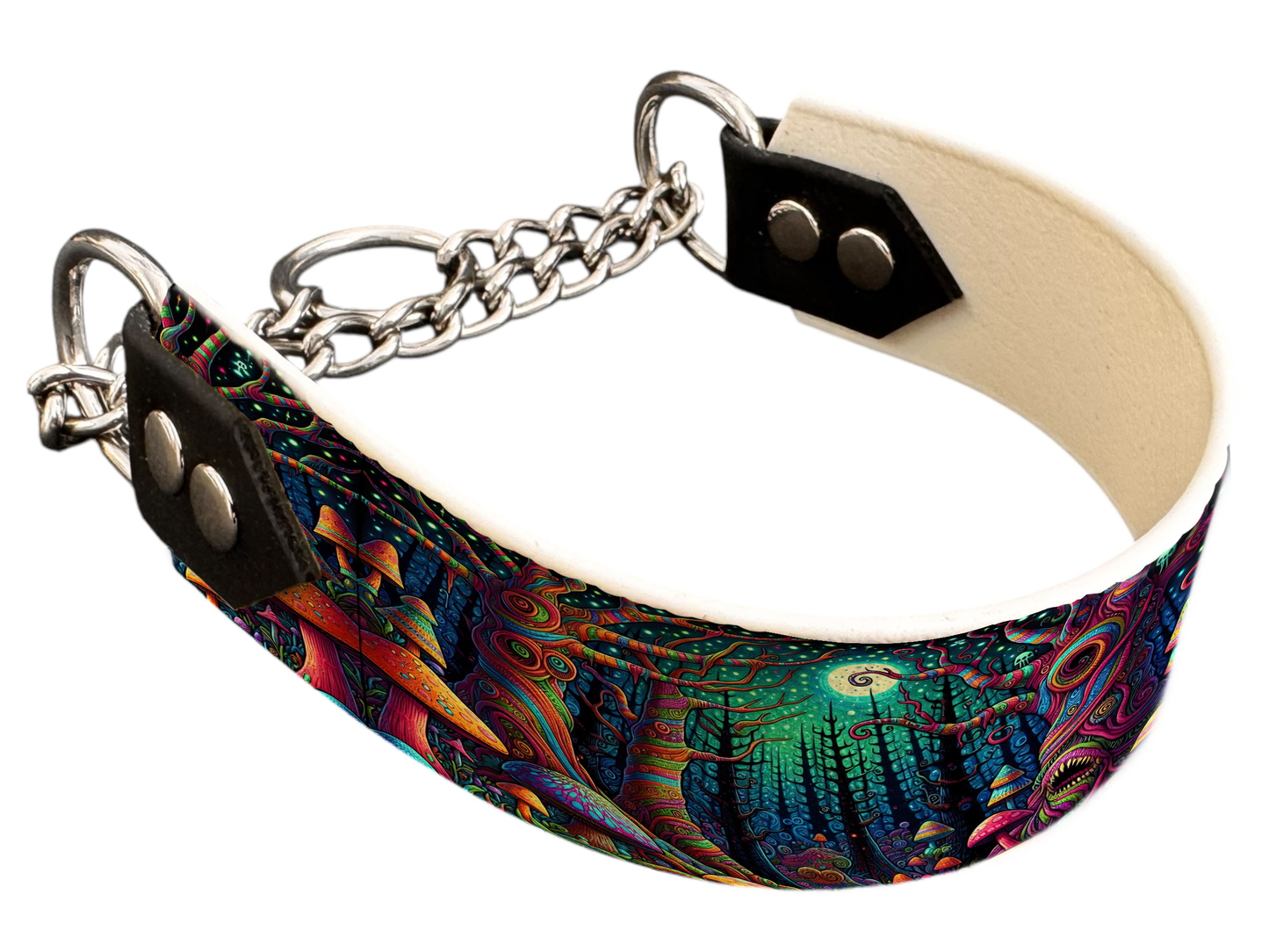 Martingale pour chien en BioThane® imprimé – Collection forêt enchantée – 38mm