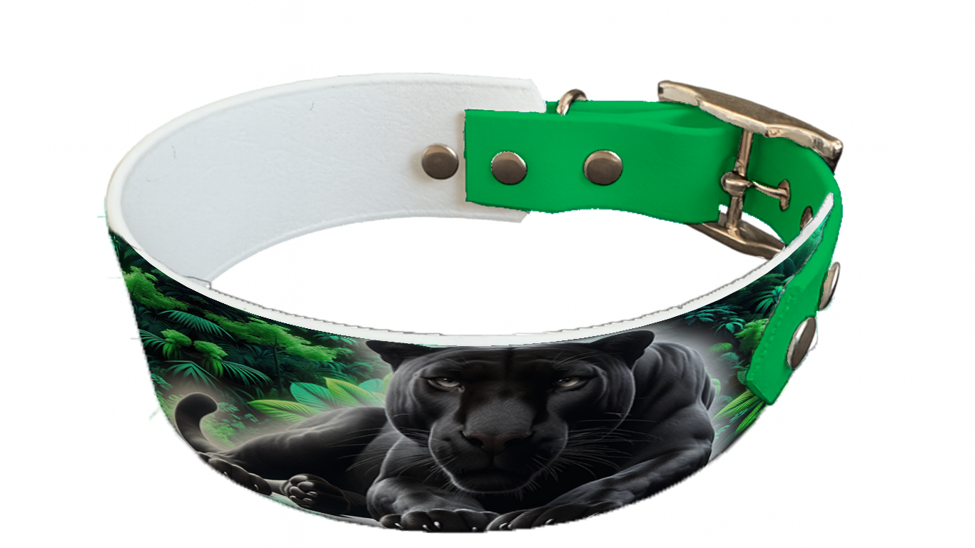 Collier bicolore large pour chien en BioThane® imprimé – Collection animaux sauvages– 38/25 mm