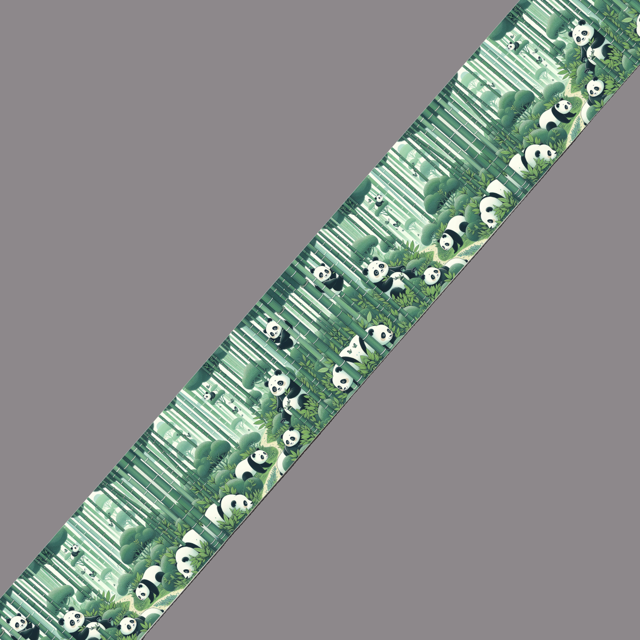 BioThane® imprimé - Motif "Pandas en Bambouseraie"