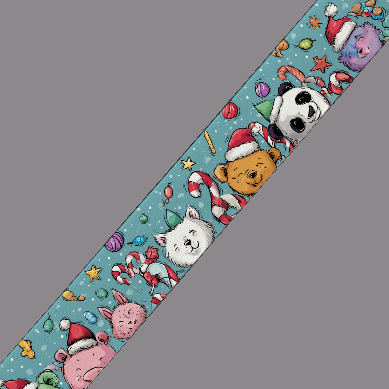 L'atelier du Fourmilier BioThane imprimé au mètre BioThane imprimé “Animaux de Noël”