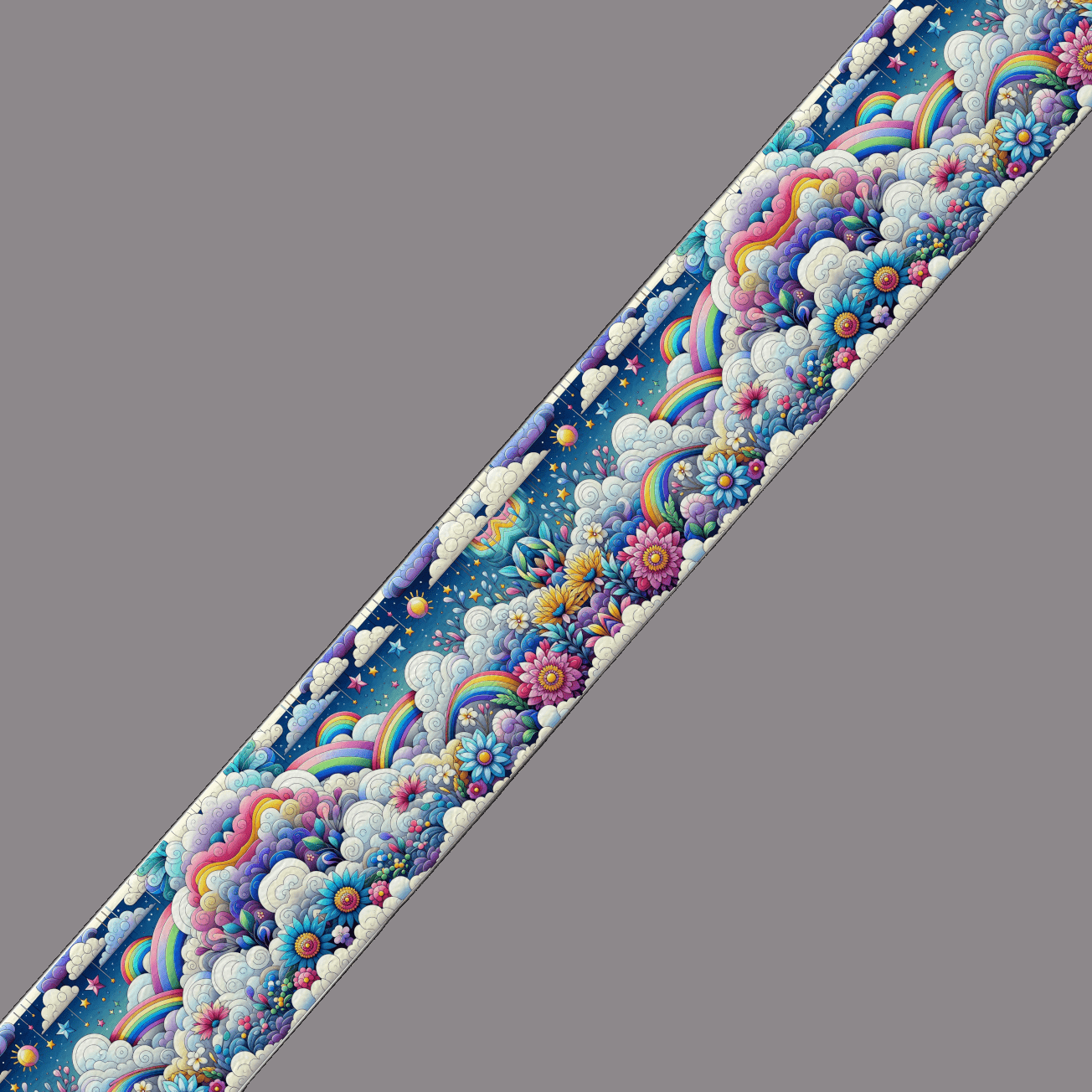 L'atelier du Fourmilier BioThane imprimé au mètre BioThane imprimé – Arc-en-ciel pastel féérique