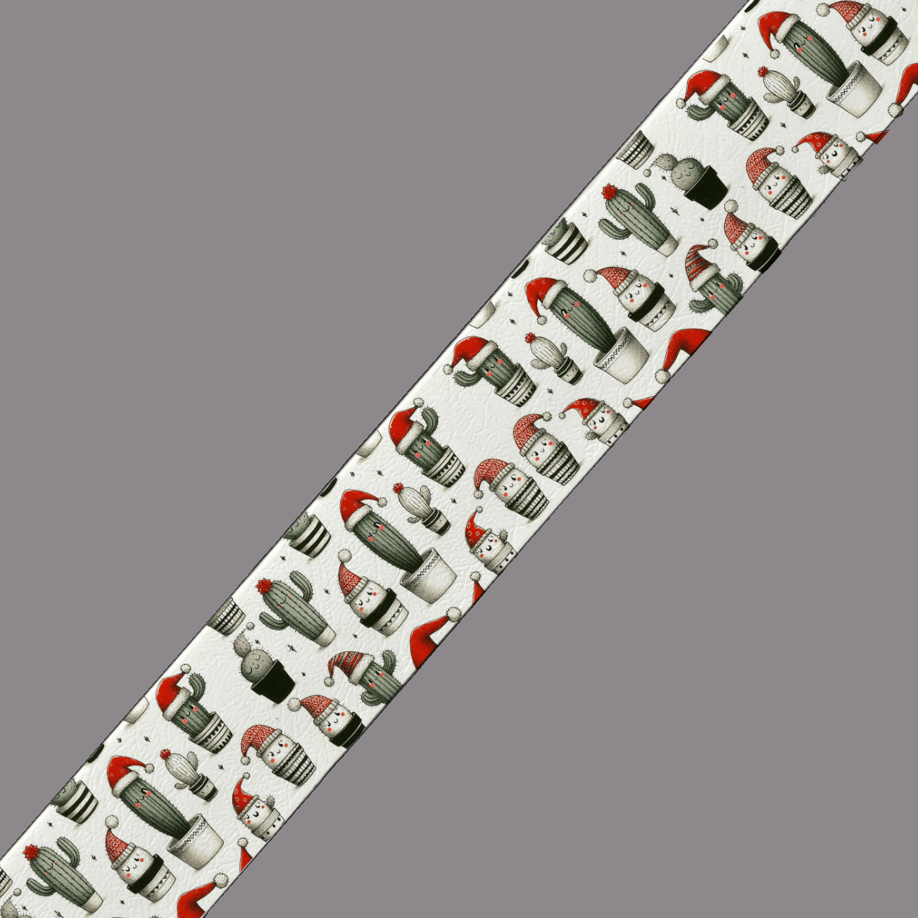 L'atelier du Fourmilier BioThane imprimé au mètre BioThane imprimé – Cactus de Noël rigolos (édition hiver)