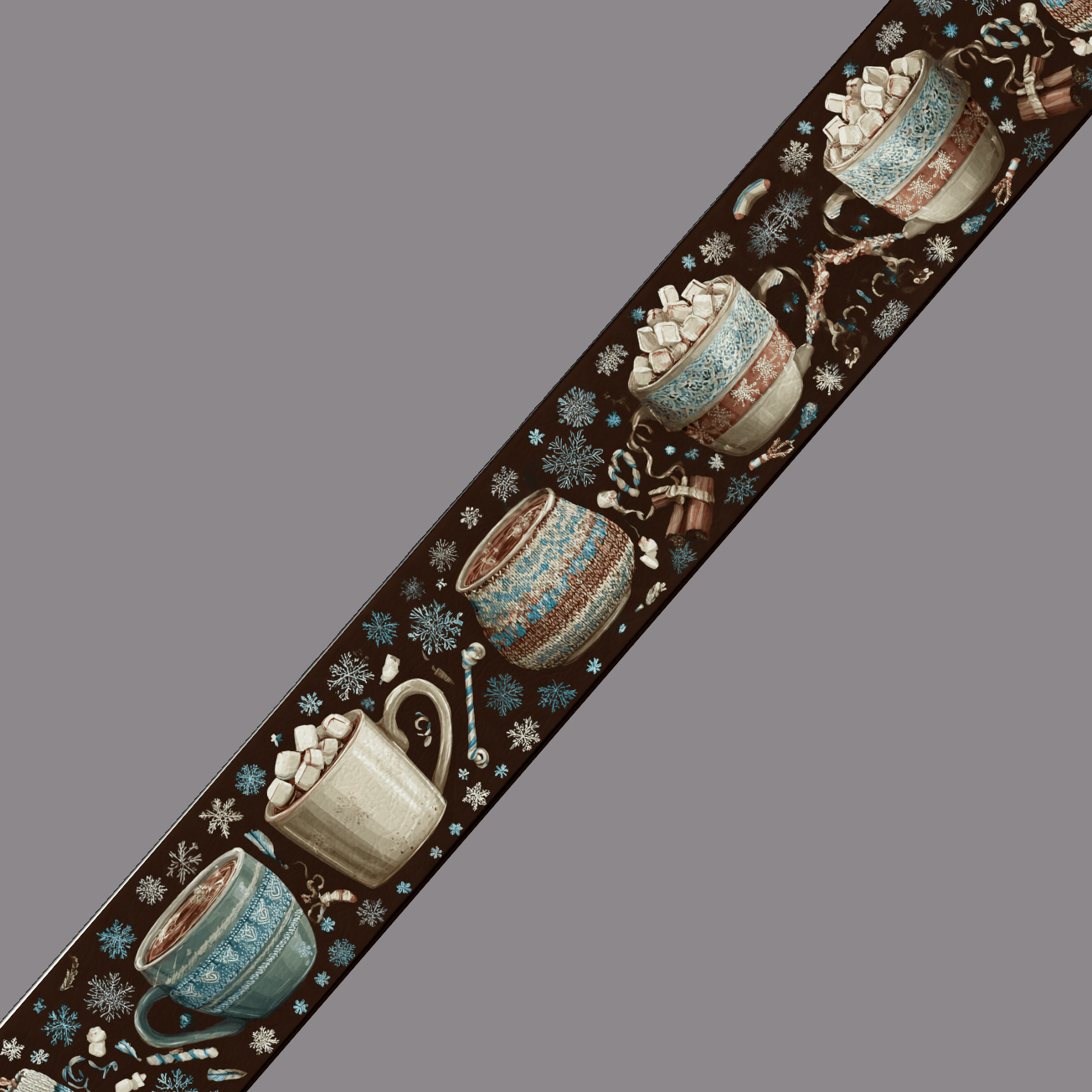 L'atelier du Fourmilier BioThane imprimé au mètre BioThane imprimé “Chocolat chaud & flocons”