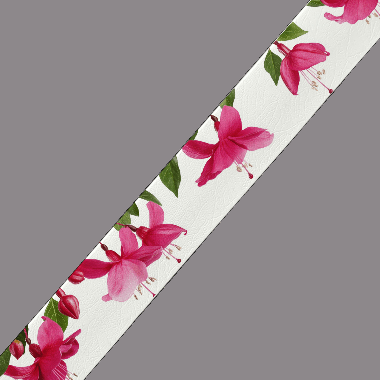 L'atelier du Fourmilier BioThane imprimé au mètre BioThane imprimé – Fleurs de fuchsia rose sur fond blanc