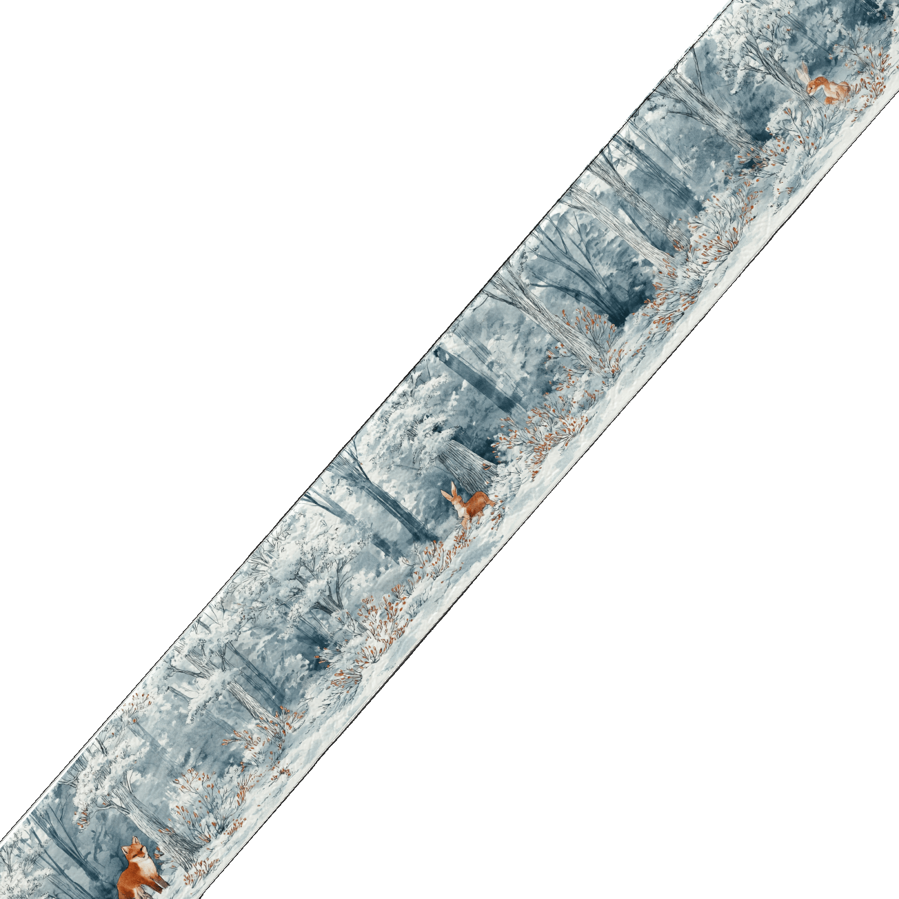 L'atelier du Fourmilier BioThane imprimé au mètre BioThane imprimé “Forêt d’hiver aux renards”