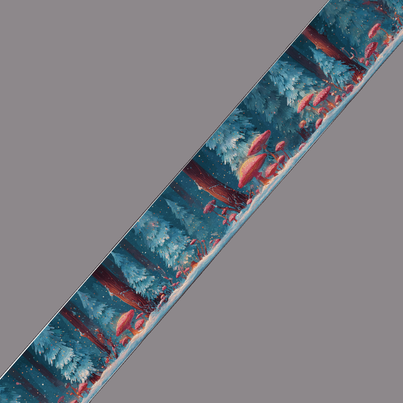 L'atelier du Fourmilier BioThane imprimé au mètre BioThane imprimé “Forêt enchantée d’hiver”